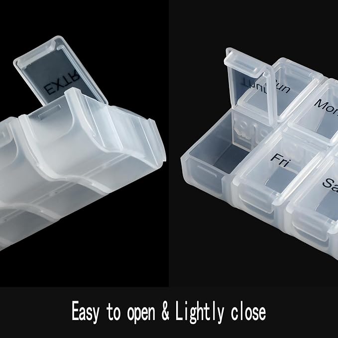 Weekly Travel Pill Organizer Case for Purse with Removable 7 Day Box, Fashionable Pill Container for Medicine, Vitamin, Supplement
