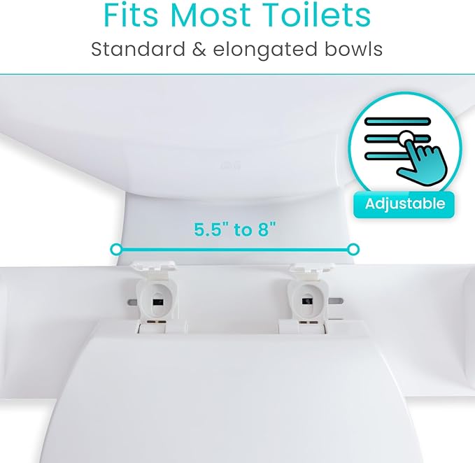Vive Toilet Safety Rail with Flip-Up Handles - 450 lb Capacity Senior Safety Frame for Elderly & Disabled - Handicap Grab Bar Riser Stand Assist with Arms for Bathroom Assistance & Raised Toilets