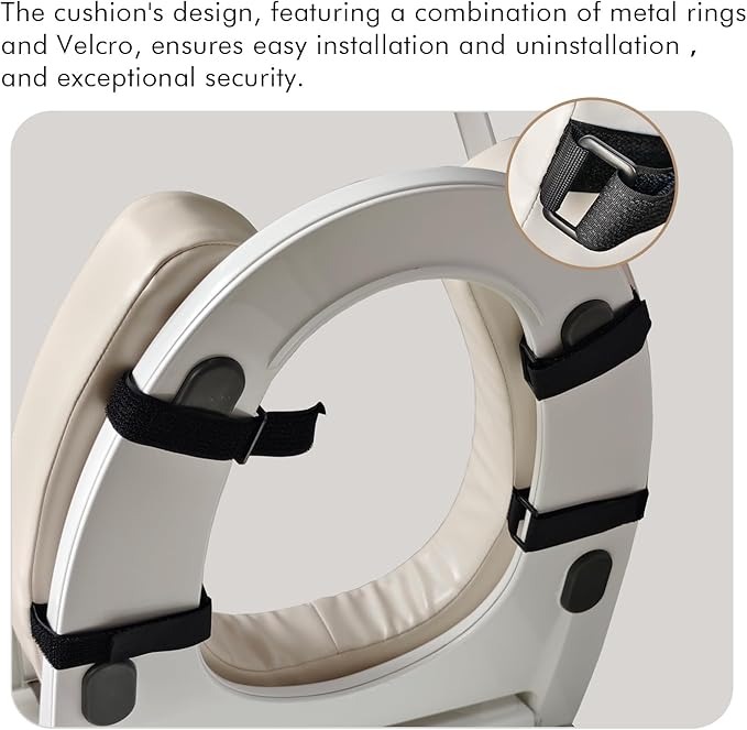 Toilet Seat Cushion with 2-inch High-Density Foam Padded Toilet Cushion Toilet Seat Riser Waterproof PU Fabric-Suitable for Standard,Elongated Toilets(Beige)