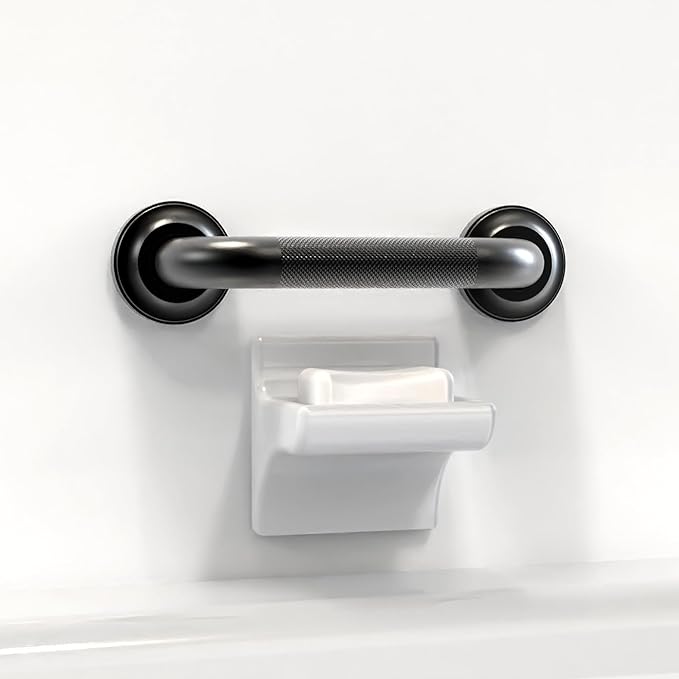 1-1/4" Knurled Grab Bar, ADA Compliant Bath Safety Shower Handrail, Bathroom Mobility Aid Handle for Seniors and Disabled, Heavy Duty 500lbs Support
