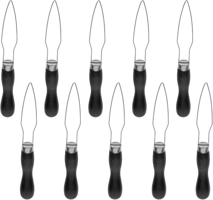 TEHAUX 10pcs One-Handed Button Hooks with Plastic Handle, Quick Button Threading Tool and Snap Fastener Device for Seniors, Wedding Dress, and Daily Dressing Aid