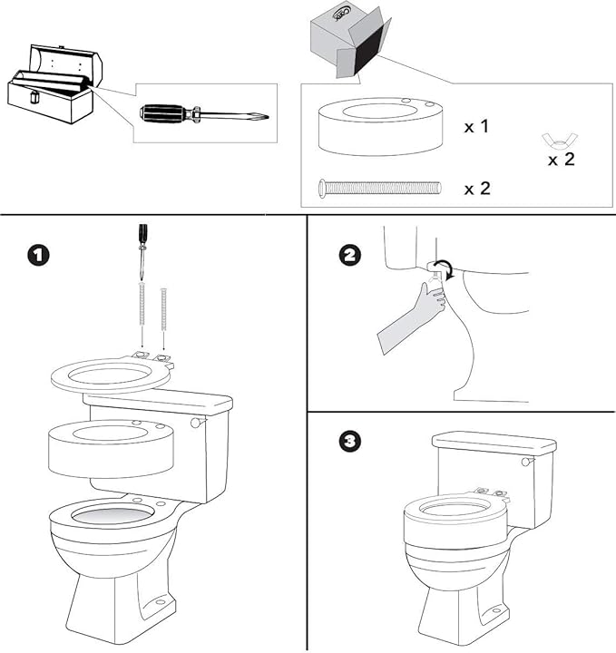 Carex Toilet Seat Riser, Round Raised Toilet Seat Adds 3.5 inches to Toilet Height, for Assistance Bending or Sitting, 300 Pound Weight Capacity Toilet Riser