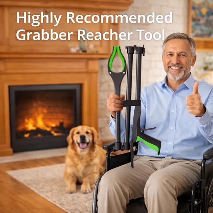 Extra Long Grabber Reacher Tool, 75" Aluminum Foldable Reacher Grabber, Dual Magnetic Tip Pickup Grabber Trash Picker, Strong Grip Aid for Upper Shelves, Elderly, Surgery Recovery Must Have