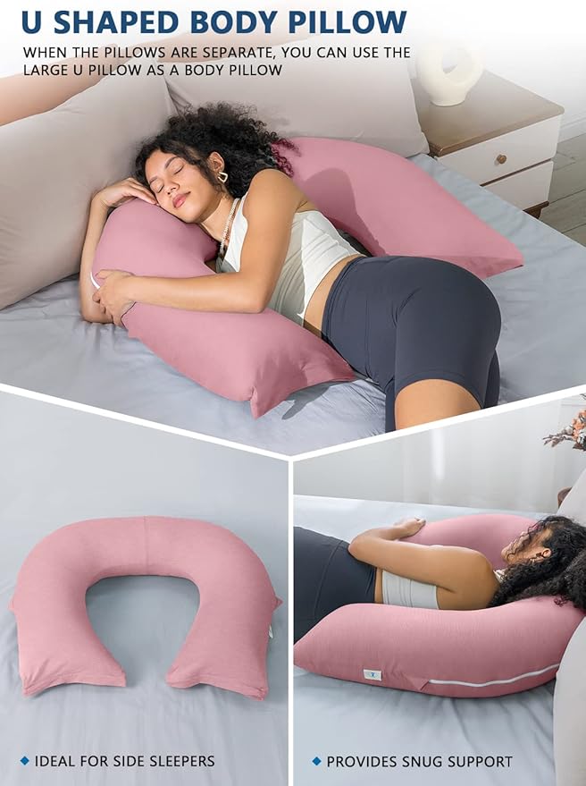 INSEN Reading Pillow, Back Pillow for Sitting in Bed for Reading, Nurse & Relax, Reading Pillow for Adults, Moms & Kids, Sit Up Pillow for Bed, Cooling Tencel, Pink