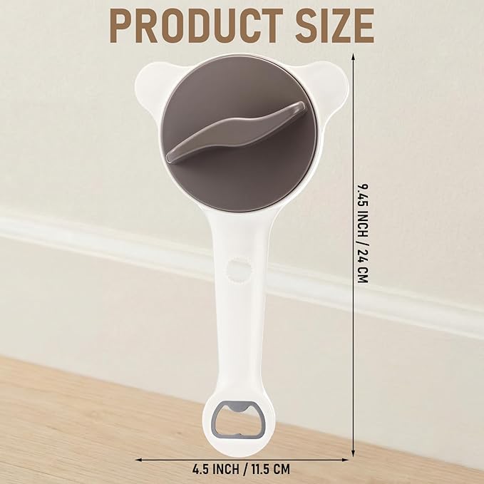 4-in-1 Strain Free Gripper Jar & Bottle Opener Easy Twist Can Opener for Tight Lids, Bottles, Ring Pull Cans for Weak Hands, Seniors, Arthritis