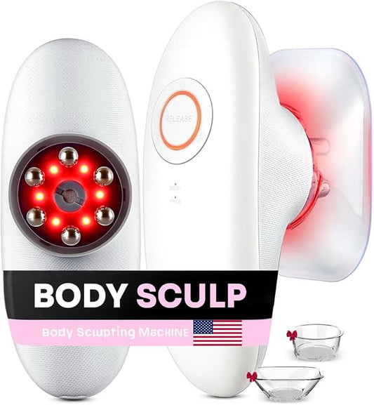 3-in-1 Body Sculpting Machine – Thermoslim Cellulite Massager with Cupping & Red Light Therapy for Belly, Skin, Back, Waist, Legs & Arm Tightening Device