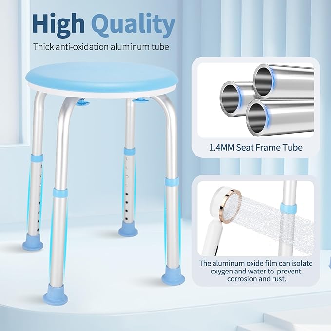 FSA/HSA Adjustable Swivel Bath Seat Shower Chair for Inside Shower, Shower Seat for Inside Tub Bathroom Bench Bath Chair for Elderly and Disabled,Eligible 350 lbs Adjustable Shower Stool