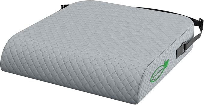 Extra Large Memory Foam Seat Cushion - Wheelchair Cushion Pad, Anti-Slip, Removable Strap, Coccyx Pain Relief, 19” X 17” X 3” (Gray)