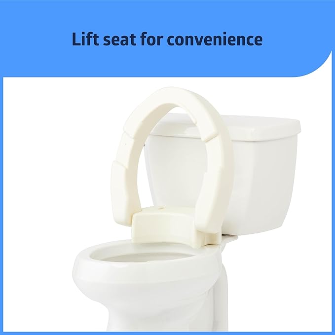 Medline Elongated Hinged Toilet Seat Riser, 3.5 inch, 400 lb Weight Capacity, White - Ideal Mobility Aid for Elderly, Disabled, and Medical Patients, Enhances Bathroom Safety