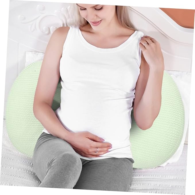 SOLUSTRE Shaped Pregnancy Pillow for Abdominal Support for Side Sleeping Ergonomic Design for Bump Relief for Pregnant Women and Seniors Soft and Breathable