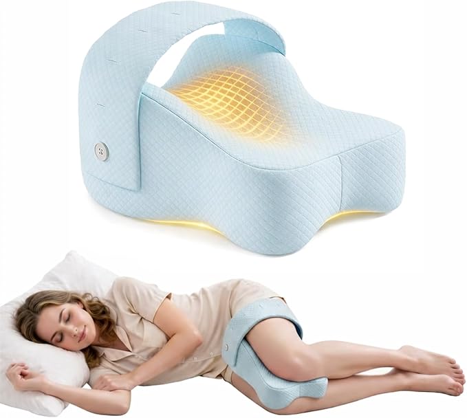 Knee Pillow for Side Sleepers, Alignment Pillow for Side Sleepers, Relief Hip & Sciatica Pain, Nourial Pillow Between Legs for Pregnant Women and Seniors (Blue)