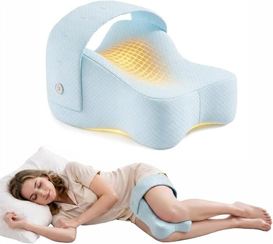 Knee Pillow for Side Sleepers, Alignment Pillow for Side Sleepers, Relief Hip & Sciatica Pain, Nourial Pillow Between Legs for Pregnant Women and Seniors (Blue)
