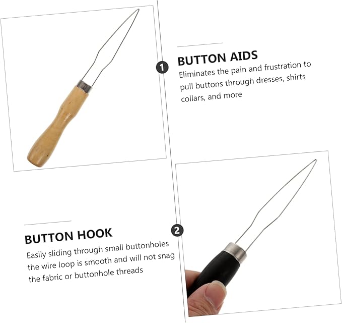 3pcs Button Hook Assist Device Quick Button Fastener Tool for Easy Dressing for Dexterity Seniors Smooth Operation for Shirts Zippers