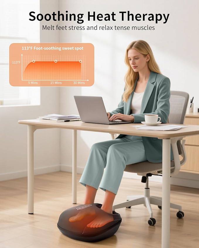 Nekteck Shiatsu Foot Massager with Heat, Foot Massager Machine for Plantar Fasciitis, Neuropathy Pain, Deep Kneading, Air Compression, Remote APP Control, Gifts for Mom Her Him, Fits Up to 13"
