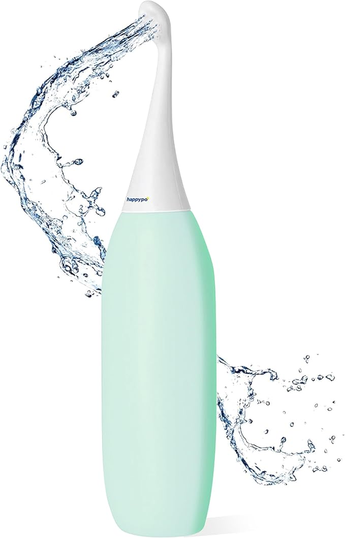 HappyPo The Original Portable Bidet - 300ml Peri Bottle for Moms, Women, and Anyone on The Go - Easy-Bidet 2.0 for Postpartum Care, Travel, Personal Hygiene - Poop Cleaning and Feminine Care (Mint)