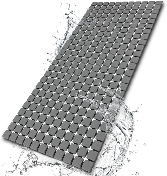 BEMISO Shower Mat Non Slip Bathtub Mat with Suction Cups and Drain Holes Bath mat for tub 33.4 x 15.7 Inch Large Size