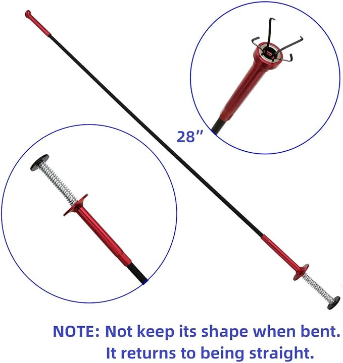 VASTOOLS Flexible Claw Pickup Tool with Magnet, 28", 2-in-1 Magnetic Pickup Tool,4-Finger Claw,Rustless Spring,Versatile