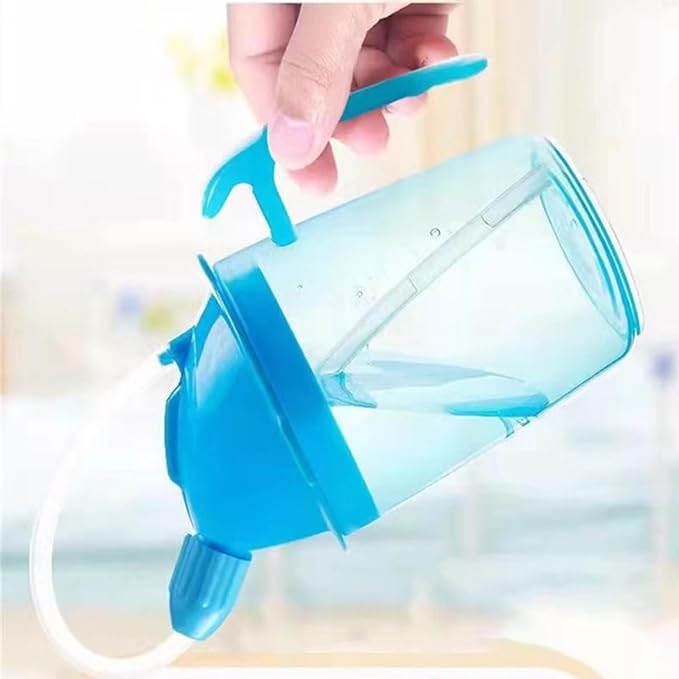 Spill-Proof Cup for Elderly 12oz Plastic Sippy Cup with Straw and Lid, Suitable for Disabled Adults Seniors Limited Mobility