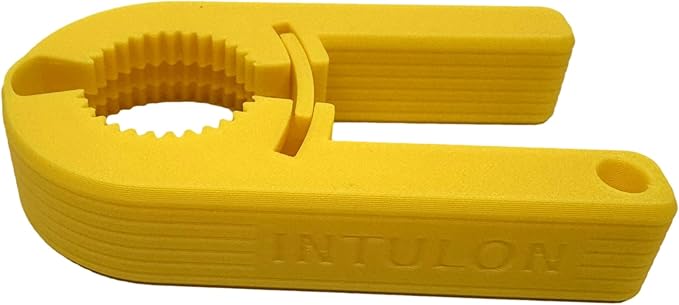 Intulon V7 Water Bottle Opener for Seniors Ergonomic Design Weak Hands Arthritis Friendly Twist Cap Remover Kitchen Gadget Handy Lightweight Utensil (Yellow)