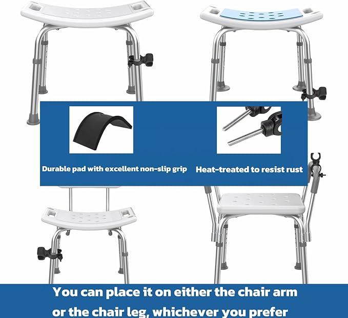 2 Pack Elderly Bath Chair Shower Head Holder – Handicap Shower Head Holder Accessories, Bath & Shower Head Holder Aids, Wheelchair Cane Holder Kit for Shower Seat
