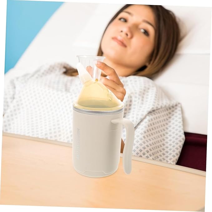 14oz Spill-Proof Cup for Elderly, Stainless Steel Thermos Sippy Cup with Straw, Ideal for Seniors and Adults, Great for Water, Milk, and Soup Health & Household Supplies (White)