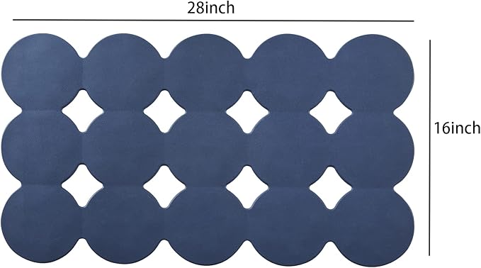 Webos Non Slip Bathtub Mat Shower Mat Bath Mat Tub Mats with Strong Suction Cups Soft Natural Rubber Bath Mat for Inside The tub (Ivy-Blue, 28x16 inch)