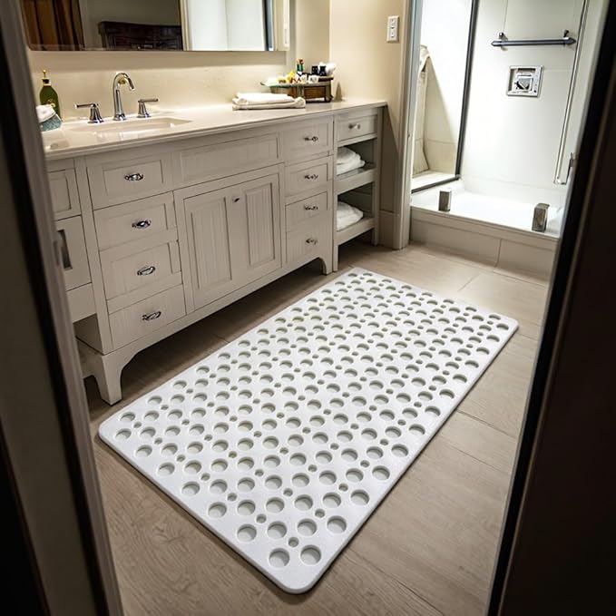 Non Sllip Shower Mat for Inside Shower Bath Mat for Shower, TPE Bathroom Mat 30x17 in (75X43 cm)