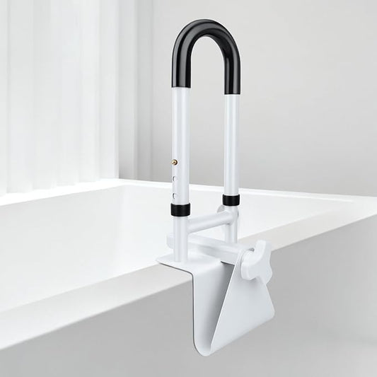 Windspeed Height Adjustable Bathtub Safety Grab Bar for Seniors Bathtub Rails Handles Shower Grab Bars for Elderly, Disabled, Assistance Getting in and Out of Tub, Fits 3.1 to 6.7 Inch Tub Walls