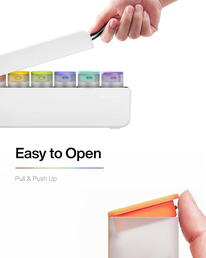 Weekly Pill Organizer 1 Time a Day - Travel Pill Box 7 Days, Large Medicine Pill Case Container for Daily Medication Vitamin Supplement Fish Oil, Portable Week Pills Organizers Holder Dispenser, White