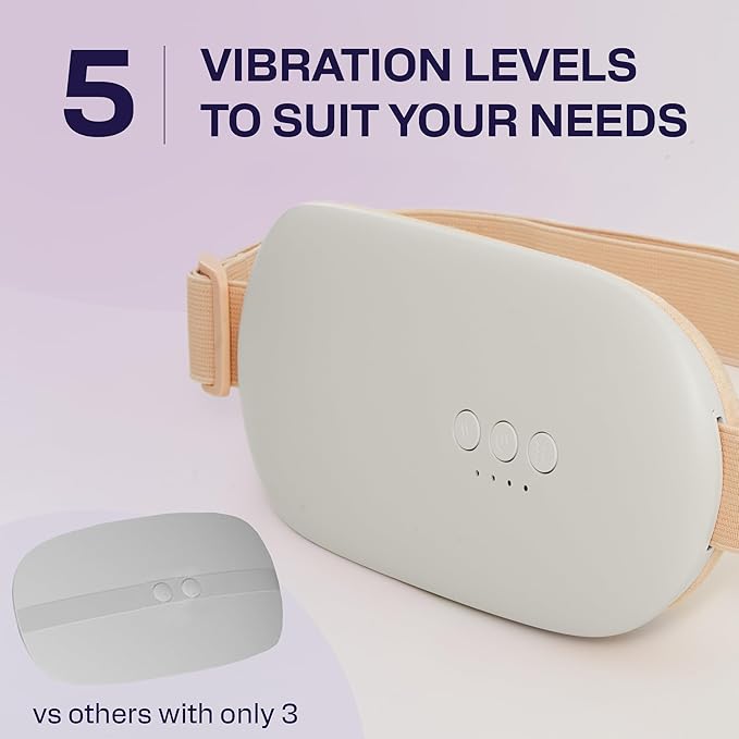 Heating Pad for Cramps | Period Heating Pad for Cramps, Cordless Menstrual Heating Pad with 4 Temperature Levels, 5 Vibration Settings, Portable, Fast Heating, Auto Shut-Off, Large Battery Capacity