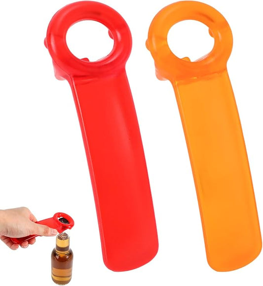 2pcs Jar Keys, Jar Opener Grippers Can Lid Opener Tool for Weak Hands Seniors Elderly (Orange, Red)