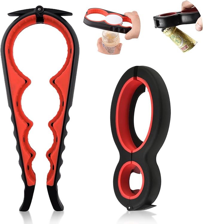 Jar Opener for Seniors with Arthritis - 5-in-1 & 6-in-1 Easy Twist Bottle Opener for Weak Hands & Elderly, Non-Slip Manual Can Opener for Jars/Bottle, Ideal Gift for Elderly Parents