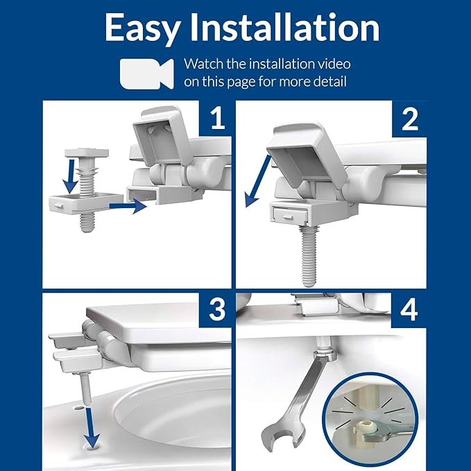 Mayfair Aurora Slow Close Toilet Seat, Easy Clean Hinges and Adjustable Perfect Fit Plastic Seat, Round, White
