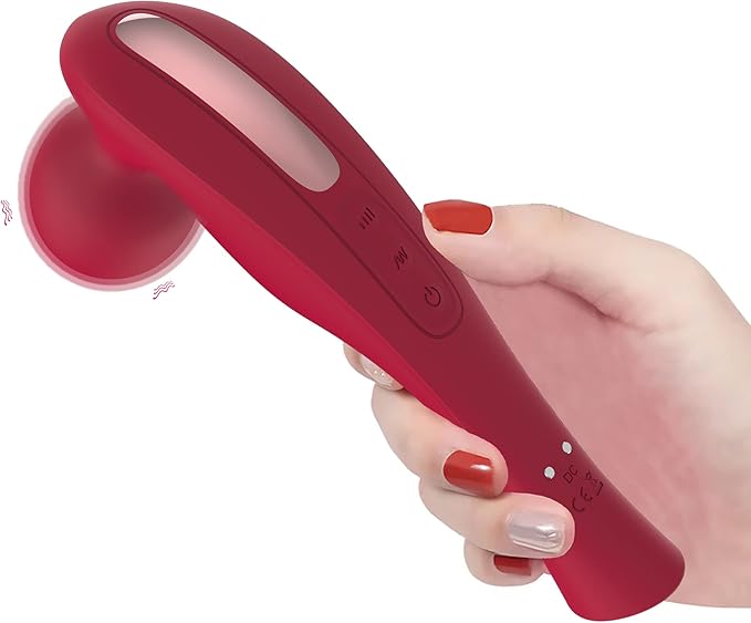 Cordless Handheld Electric Shoulder and Neck Massager Portable Full Body Deep Tissue Massage Tool- Back Massager for Muscle Pain Relief and Tissue Restoration-USB Magnetic Charging. (Red)