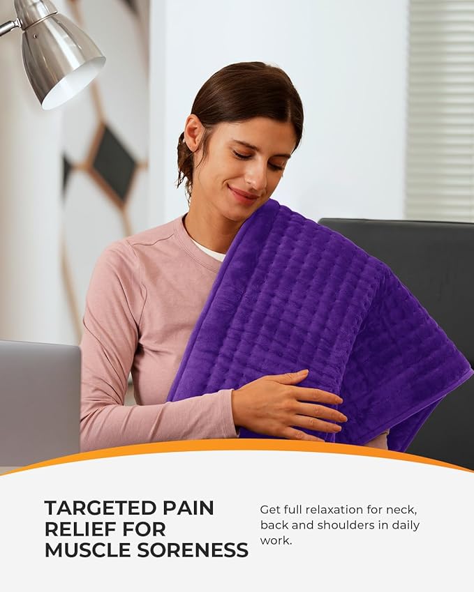 CooCoCo Large Electric Heating Pad for Back Pain & Cramps Relief, Birthday Gifts for Women Mom Wife Grandma, FSA Eligible Items, Auto Shut Off, Machine Washable, Heat Pad for Neck & Shoulder, Modena