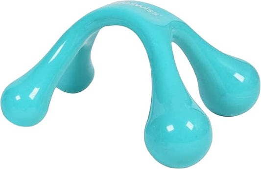 BioSwiss Handheld Full Body Massager, 4-Leg Pressure Point Massage Tool for Back, Neck, and Shoulder, Portable Manual Massager