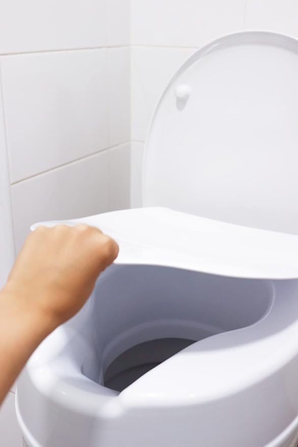 PEPE Mobility Raised Toilet Seat with Lid for Elderly 6" High, Fits Round and Elongated up to 15" Wide, Commode Seat with Sturdy Brackets, Medical Aid