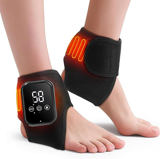 2PCS Foot Renew Massager for Neuropathy, 3-in-1 Cordless Foot and Ankle Massager for Heel, Arch & Ankle Relief, 2000mAh Rechargeable, Black
