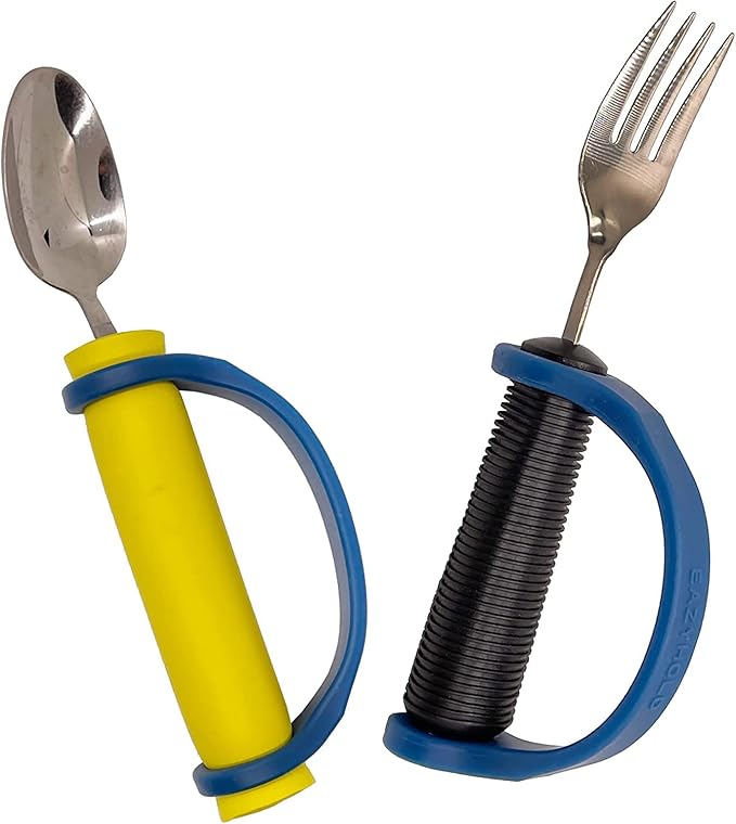 EaZyHold Senior Men 3-Pack for X-Large Hands, Fits Adaptive Eating and Weighted Utensils, Foam Tubing, Thick Easy Grip Handles, Grooming, Daily Living Aid