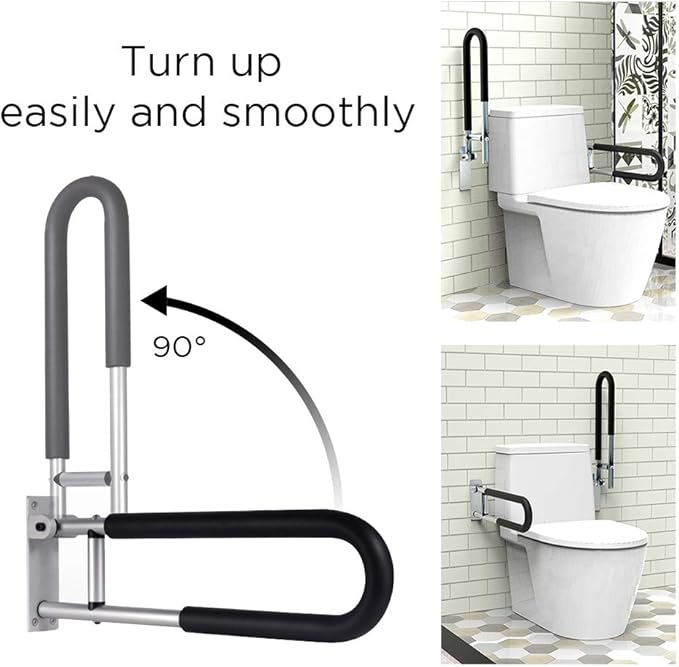Handicap Grab Bars Rails 23.6 Inch Toilet Handrails Bathroom Safety Bar Hand Support Rail Handicapped Handrail Accessories for Seniors Elderly (24inch)