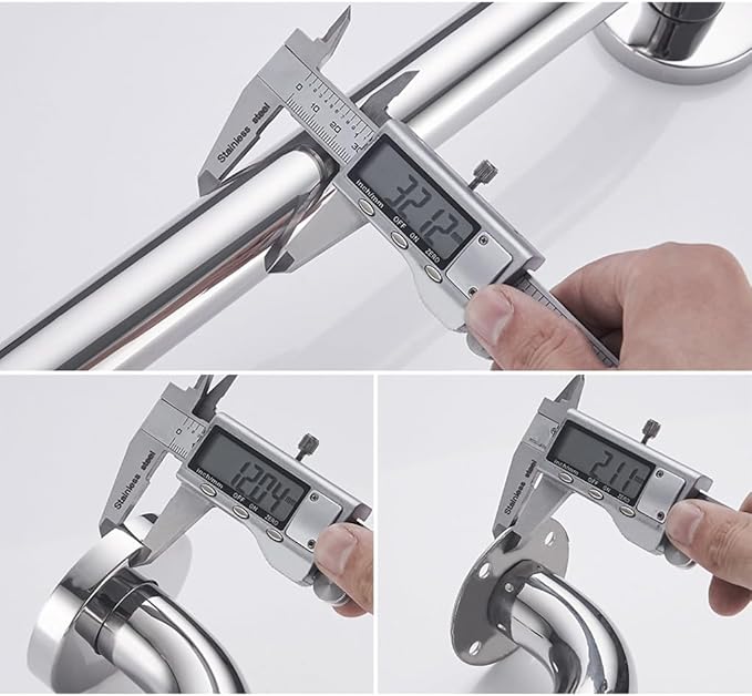 Shower Handicap Grab Bars for Bathroom Wall, L-Shaped Grab Bar, Stainless Steel Bathtub Safety Support Rail,Chromed Armrest,Elderly Disabled Toilet Anti-Skid Safety Handle, Towel Rack (Size : Right)
