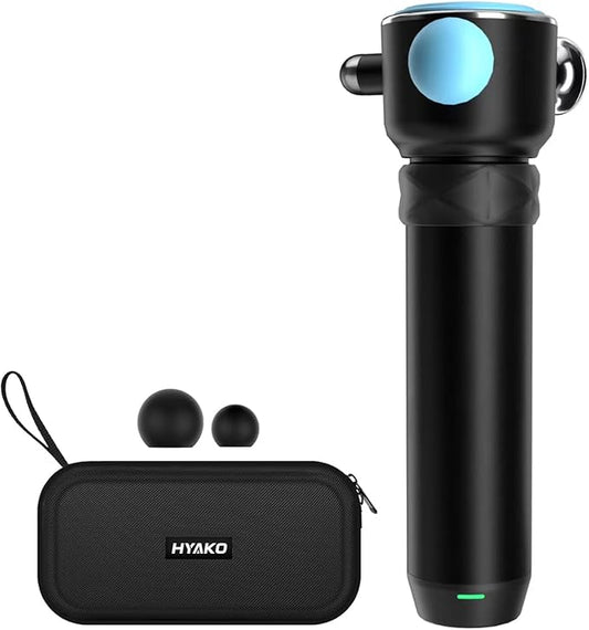 HYAKO Pro R1 Therapy Massager - Handheld Deep Tissue Vibration Massager for Full Body Pain Relief & Fascial limitation & Treats Sensitive Areas | Pressure Point Massage Tool (Upgraded)-Blue