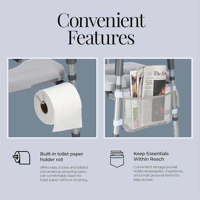 Toilet Seat Risers For Seniors Width and Height Adjustable Raised Toilet Seat With handles for Elderly, Handicap, Elevated, Pregnant, Fit Any Toilet Riser Heavy Duty Up To 400lbs