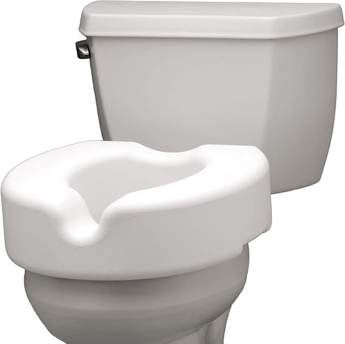 NOVA Toilet Seat Riser – Adds 5” of Height, Raised Toilet Seat with 300 lb Weight Capacity, Universal Fit, Slip-Resistant Bathroom Safety Aid for Elderly & Seniors