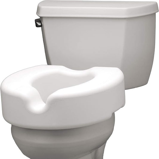 NOVA Toilet Seat Riser – Adds 5” of Height, Raised Toilet Seat with 300 lb Weight Capacity, Universal Fit, Slip-Resistant Bathroom Safety Aid for Elderly & Seniors