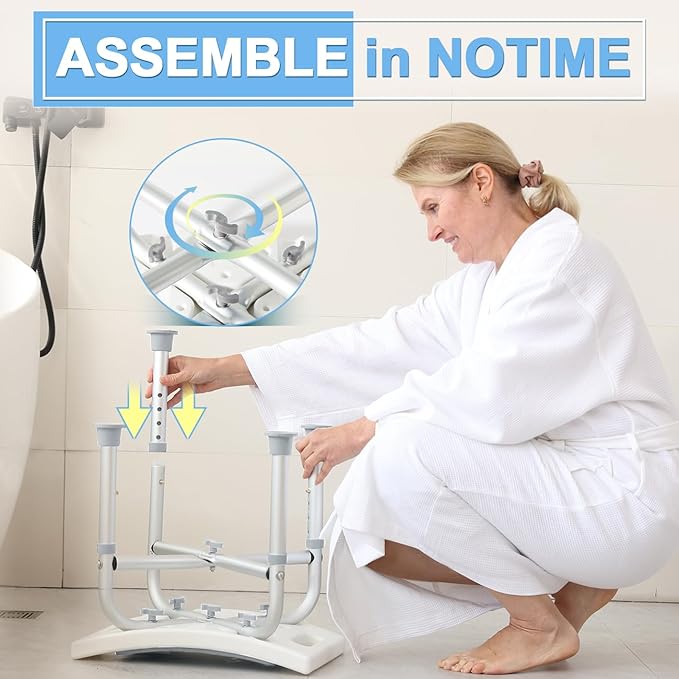 Heavy Duty Shower Chair for Inside Shower, Padded Shower Seat for Adults, Adjustable Bath Chairs for Bathtub, Shower Stool for Elderly/Senior/Handicap/Pregnant