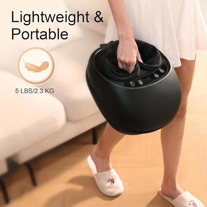 MASGRE Foot Massager with Heat, Deep Kneading Therapy Compression, Shiatsu Feet Massager Machine for Plantar Fasciitis, Neuropathy Pain, Birthday Gifts for Women Mom Men Dad