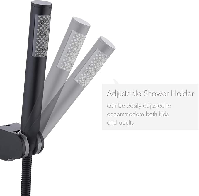 KES Handheld Shower Head with Extra Long Hose Shower Wand Holder Set Stainless Steel Hand Shower Matt Black, LP150-BK