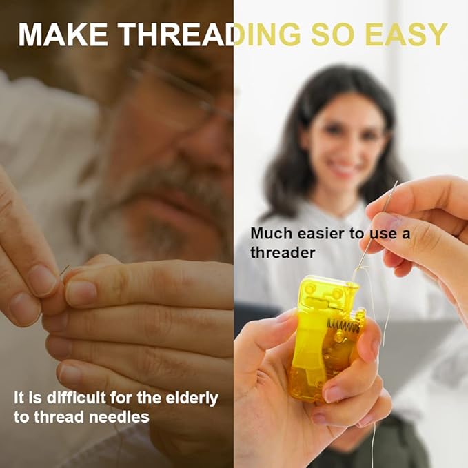 5 Pcs Automatic Needle Threader Easy Tool Self-Thread Guide Plastic Sewing Accessories Device for Hand Stitching and Machine Quick Threading
