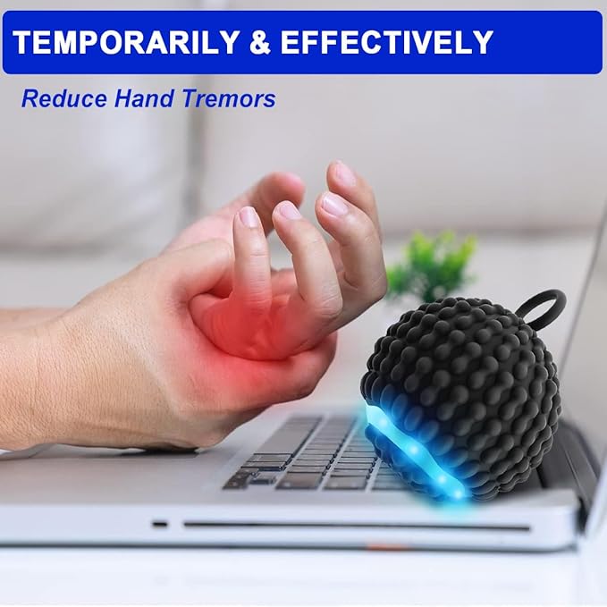 Physical Vibration Therapy Ball - Rechargeable Vibrating Massage Ball for Reduce Hand Tremors(Parkinson's), Stress Relief, Portable Tremor Reduction Device for Home/Travel, Elderly-Friendly Design